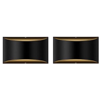 MEGHALI Modern Wall Light Black LED Wall Sconce 2 Sets Indoor Wall Lamp 3000K 12W Dimmable for Balcony Living Room Bedside Corridor Stairs Bedroom Study