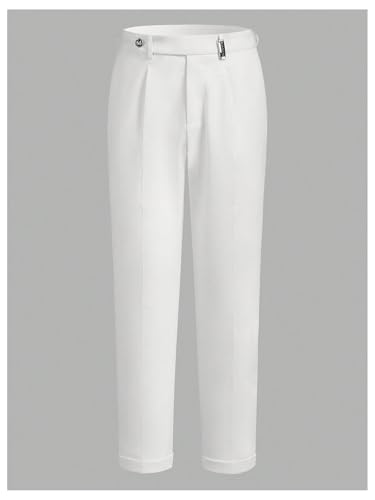 Floerns Men's Dress Pants Pleated Straight Leg Business Casual Suit Trousers3