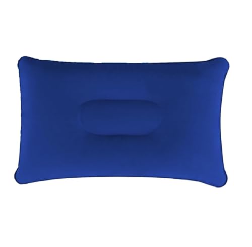 Magazzini GM Cuscino Gonfiabile, Cuscini Gonfiabili da Viaggio per Auto Treni Autobus Spiaggia Campeggio Escursioni, Morbido in Velluto Ottimo Relax (1, Blu)