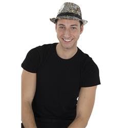 Hat with Reversible Sequins Silver