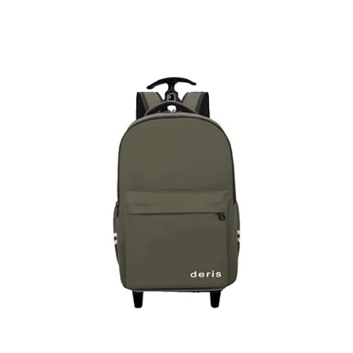 Mochila carrinho rodinha executiva imperme?vel emborrachada refor?ada escolar, trabalho ou viagens (VERDE)