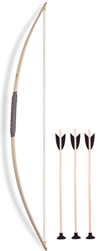BestSaller 1249 Sportbogen 120cm, Holz, inklusive 3 Saugnapf Pfeile 50cm, Natur, 4-teilig (1 Set) BestSaller 1249 Sportbogen 120cm, Holz, inklusive 3 Saugnapf Pfeile 50cm, Natur, 4-teilig (1 Set)
