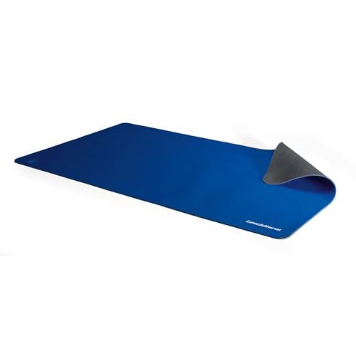Leuchtturm 369515 Tapis de Jeu de Base - 60 x 35 cm, Enroulable, Utilisation Universelle, pour Cartes à Collectionner - Bleu
