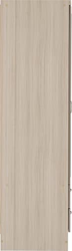 Seconique Nevada 3 Door 2 Drawer Wardrobe in Oyster Gloss/Light Oak Effect Veneer