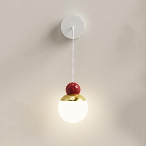 LEYWHEF Aplique de pared LED moderno, lámpara de pared for cabecera con pantalla acrílica, elegantes apliques de pared de alambre for colgar en interiores.(3 Color Mode,B)