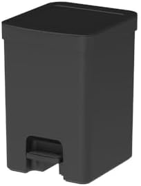 OU LX4100PTF Lixeira Com Pedal e Tampa Trium Esconde Sacola 12 Litros Cor:Preto