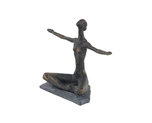 Deco 79 Modern Polystone Yoga Sculpture, 14" X 5" X 11", Brass #TOP4