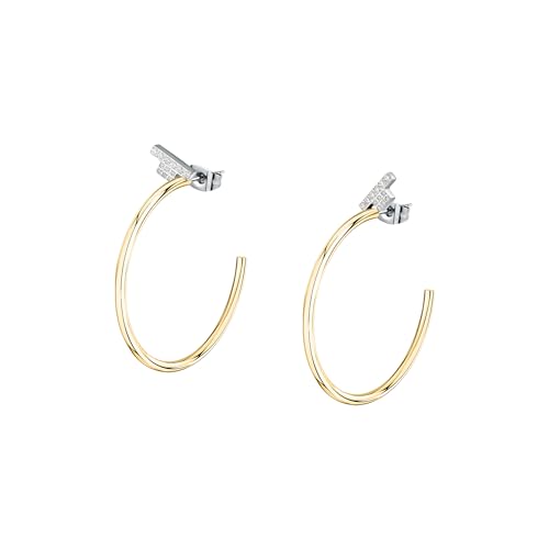 Pendientes TRUSSARDI TJAXC31 de acero antialérgico con circonitas y diseño de logotipo