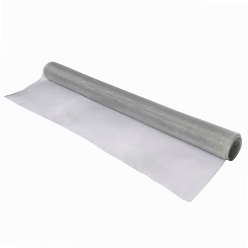 WERKA PRO Tulle Moustiquaire Aluminium 100 x 250 cm - Rouleau Découpable - Grammage 140 g/m² - Stable aux UV - Fixation Bandes Adhésives - Lavable et...