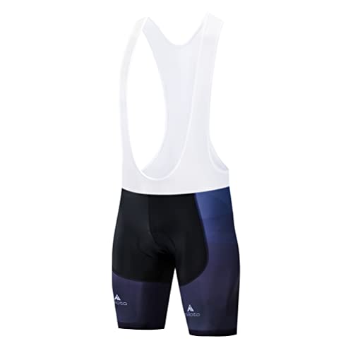 Uriah Men's Cycling Bib Shorts White 3D Coolmax Gel Padded Blue Dark Size 5XL(CN)