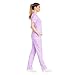 M&M SCRUBS Women’s Scrub Set V-Neck Top & Pants | Soft Poly-Cotton Medical Uniform | Run Large M Lilac