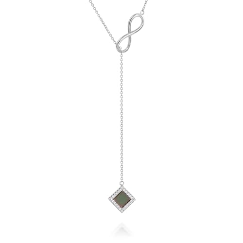 TANAOR nano bible jewelry women Infinity Religious Lariate Necklace, nano bible necklace for women with Entire KJV Holy Bible Engraved, Christian Faith Jewelry Gift with Zirconia