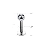 Decentraland zestaw 6 sztuk stal 16G stal nierdzewna 316L 3mm kulka do warg, tragus, piercing do uszu, biżuteria do piercingu ciała. Zestaw zawiera kolczyki z kulkami o długości 6/8/10 mm, pierścienie