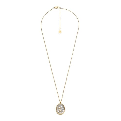 Image of Fossil Women's Gold-Tone Stainless Steel Pendant Chain Necklace for Women