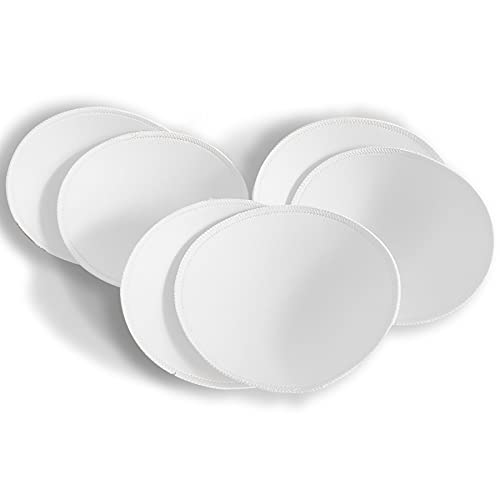 WMugthome 3 pares de almohadillas cosidas para brasier deportivo de yoga para ocultar pezones o insertos de brasier push up, Blanco-Oval, D Taza