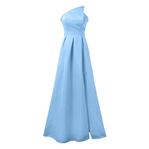 Vestido de dama de honor de satén premium con caída fluida maxi 5