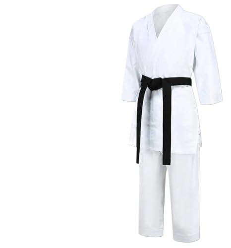 GOXQIT Traje De Judo Trajes de Karate y Judo, traje Taekwondo for adultos, uniforme entrenador Kungfu for hombres mujeres, conjunto camisa pantalones Jujutsu, entrenamiento gimnasio(200cm)