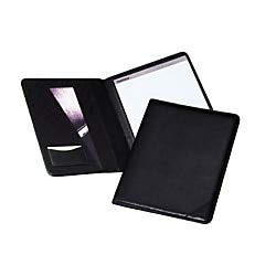 Bloc-notes Sterling Samsill de dimensions 21,6 x 28 cm en vinyle noir rigide lettre