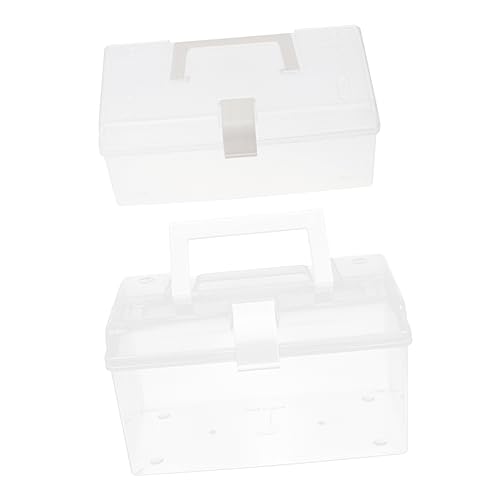 PRETYZOOM 1set Dustproof Storage Box Face Lid Travel Case Holder LED Rectangular Clear with Facial Mask Multifunctional Mask Dispenser Plastic Transparent 2pcs