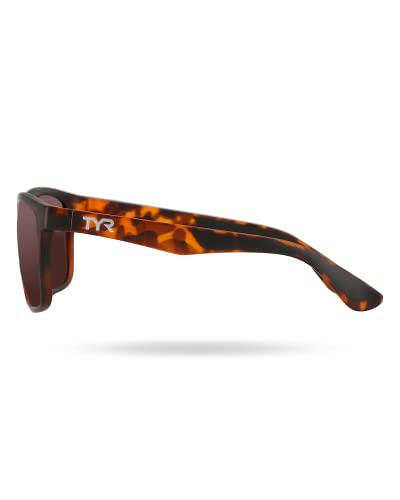 Image of TYR Men's Apollo HTS Sunglasses Polarized Rectangular, Maroon /Tortoise, One Size