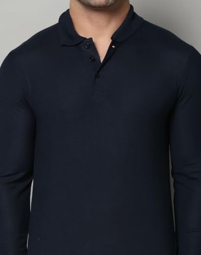 Image of INKKR Full Sleeve Men's Solid Polo Neck T-Shirt Combo