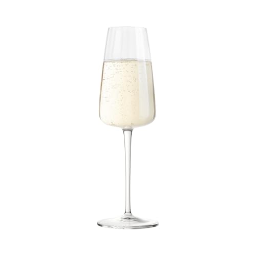 Luigi Bormioli Optica Champagne Flutes 4 x 210ml Crystal Wine Glasses, Dishwasher Safe - Image 4