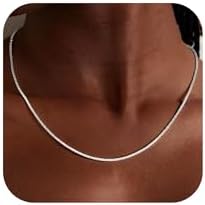 S925 Sterling Silver Sparkly Chain Necklace for Women - 0.8mm Sterling Silver Necklace Thick Sturdy Colourfast Chain Necklaces Jewelry for Women 16/18/20/22 Inch