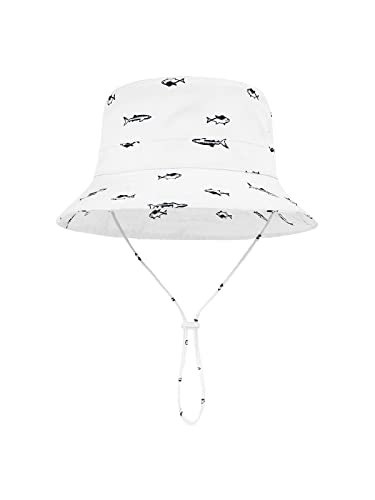 Image of Baby Sun Hat UPF 50+ Sun Protective Toddler Bucket Hat Summer Kids Beach Hats Wide Brim Outdoor Play Hat for Boys Girls
