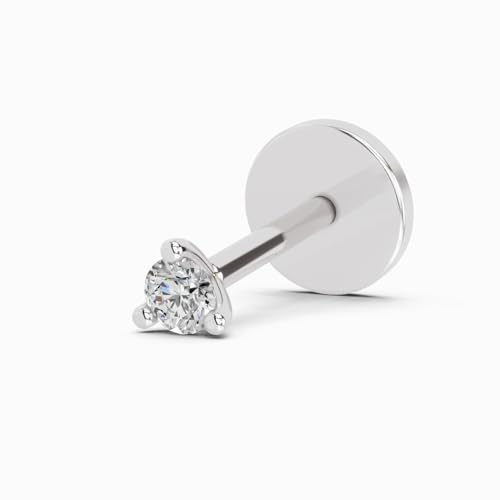 Image of Sparkles Lab Grown Diamond 0.03 Carat - 0.50 Carat Round Shape Solitaire Diamond Nose Pin for Women | 14K Gold IGI Certified FG VS Quality