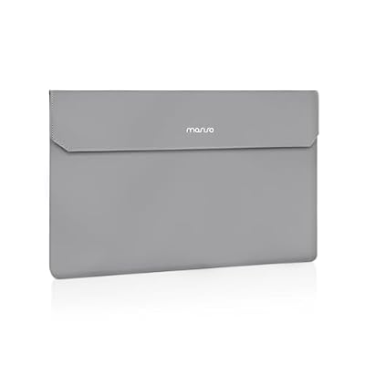 MOSISO Portable Monitor Case Sleeve 16.1 inch, Carrying Case for Most 15.6-16.1 inch Portable Travel Display Monitor Laptop, PU Leather Laptop Display Bag with Front Pocket, Gray