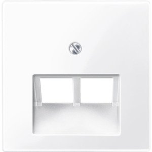 Merten System M 296125 Central Plate for UAE Insert 2-Way Glossy Active White, Active White Glossy - Image 3