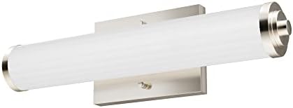 Hunter - Holly Grove 2-light Brushed Nickel, Medium Size Vanity Light, Dimmable, Formal Style, for Bedrooms, Kitchens, Foyers, Bathrooms - 19942