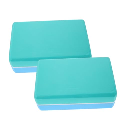 HANABASS 2 Piezas Bloques Yoga Doble Azul Espuma EVA Alta Densidad Antideslizante Soporte Estabilidad para Estiramientos Entrenamiento Fitness