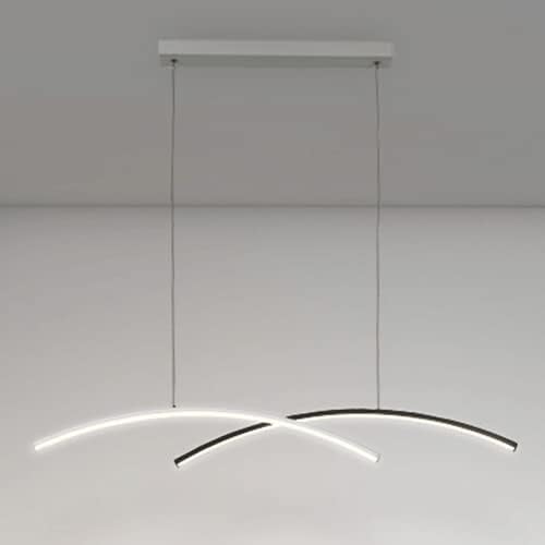 Mjsdjof 47,2 "Creatieve eetkamer lineaire hanglamp, metalen lange hangende lampen met acryl kap, moderne decoratieve LED-verlichting Sfeerlamp, strip woonkamer hanglampen