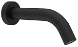 Sapho Wand-Auslauf, rund, 174 mm, schwarz matt
