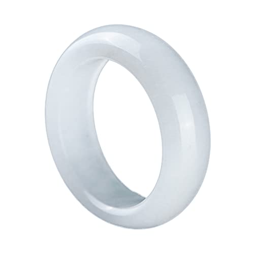 Bjimidti 100% Genuine Jade Rings Bands, Hetian Natural White Jade Rings Jewelry Gift(Ring Size:9) #TOP14