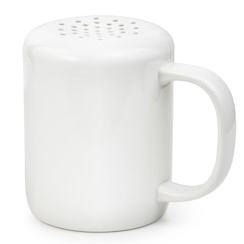 White Cinnamon Sugar Shaker Dispenser &ndash; Coffee Station Accessories & Bar Essentials &ndash; Porcelain...