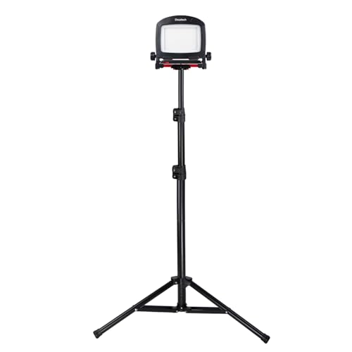 Image of 7000LM 45W LED Work Light, 18-21V Battery Powered Cordless Floodlight, IP65 Waterproof with Magnetic Base and Tripod, 4 Modes, Black