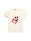 Passform: Regular Fit TOM TAILOR Mädchen Kinder T-Shirt mit Fügelärmeln & Print 1035199, Weiß, 104-110