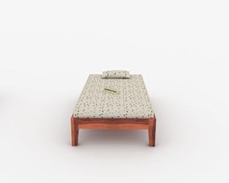 RENEWITURE Sheesham Wood Single Size Bed for Living Room Furniture Solid Wooden Single Bed Palang for Home Without Storage Single Size Cot for Bedroom (Natural Finish)