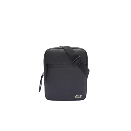 Lacoste Bolsa Crossover Petit Piqué com zíper médio LCST, Preto, One Size, Bolsa Crossover Petit Piqué com zíper médio Lcst
