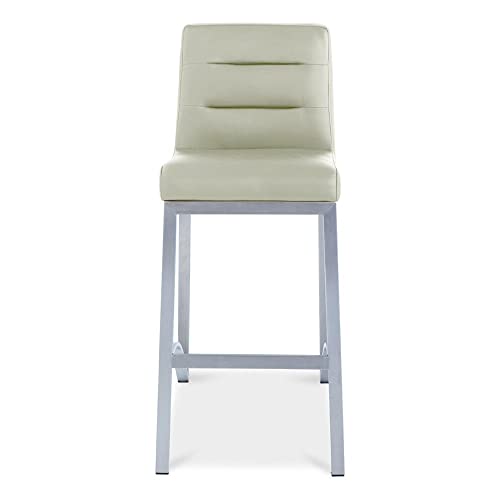 Butaco contemporáneo Zuri Furniture Lynx de altura para barra con base de metal - Gris miniatura 4