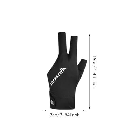 oshhni Luvas de bilhar 3 dedos Luvas respiráveis antiderrapantes Luvas esportivas de sinuca Luvas de