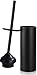 Black Toilet Plunger with Holder Bathroom Metal Canister Holder Drip Cup, Heavy Duty, Deep Cleaning
