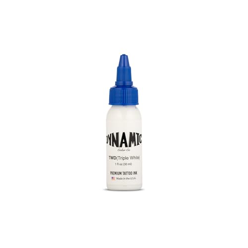Dynamic Color Co- Triple White Tattoo Ink, Sterilized, Made in USA – Premium Quality Pigment for Vivid and Long-Lasting Results, Not Tested on Animals (1 oz Bottle)