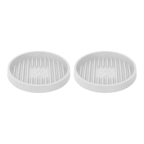 HUJIUTUO 2PCS Nonslip Plunger Holder Tray for Bathroom Quick Dry Ventilated Design Toilet Plunger Storage Organizers Mat