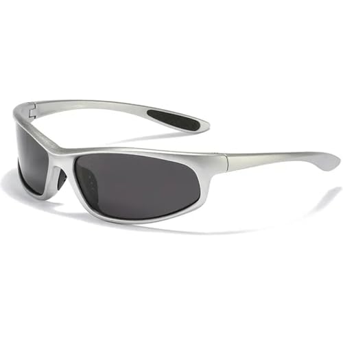 Image of Stylish Polarized Sports Sunglasses for Men Women - Unbreakable HD Clear Vision Cricket Motorcycle Riding Running Cycling Biking Driving Wraparound Branded Oval Goggles