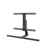 Schlanker, eleganter TV-Halter aus Metall: Filigraner Fernsehfuß für Flat TVs im modernen Design mit versteckter Kabelführung, passt zu jedem Einrichtungsstil