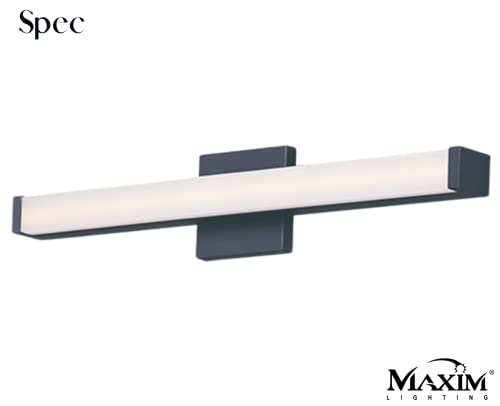 Image of Maxim Lighting Spec 24 inch Bath Vanity Light | Black Aluminum Finish | Pmma Acrylic Shade | Contemporary Indoor Light Fixture | Ideal for Bathrooms & Powder Rooms | ADA Compliant Wet Rated | 52002BK