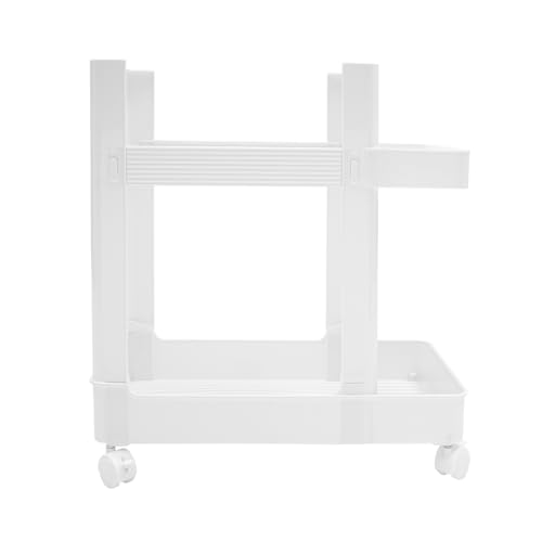 ZERNEIL Home Gym Storage Rack - Multifunctional Storage Rack on Wheels - Yoga Mat Storage Rack Home Gym Organizer - ABS Workout Equipment Storage Cart Gym Organization for Home (White)